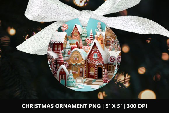 3D Christmas Gingerbread Houses Ornament Illustrations Review