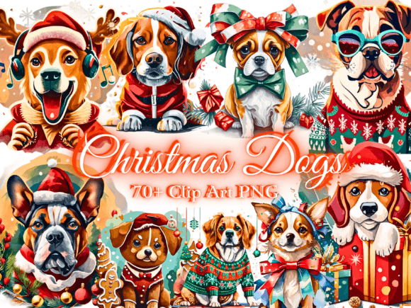 70 Christmas Dog Sublimation Clipart & Freebies Review