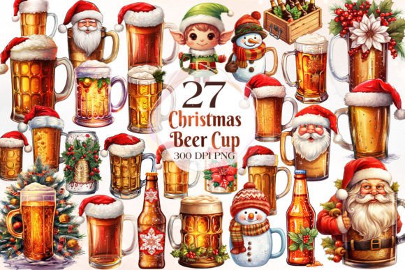 Christmas Beer Cup Sublimation Clipart Review