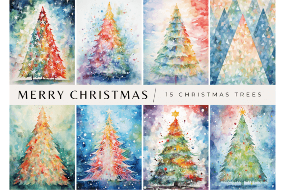Christmas Card, Christmas Tree Bundle Review for Illustrations