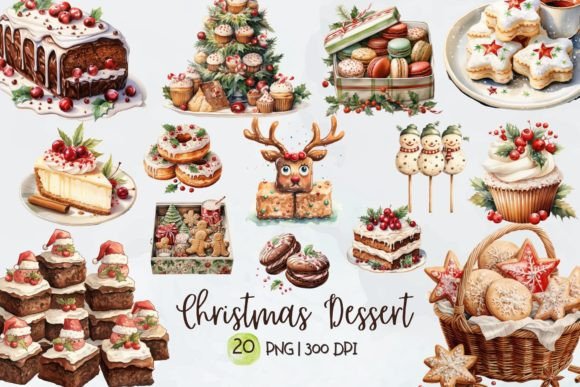 Christmas Dessert Watercolor Sublimation: A Review of Festive Illustrations