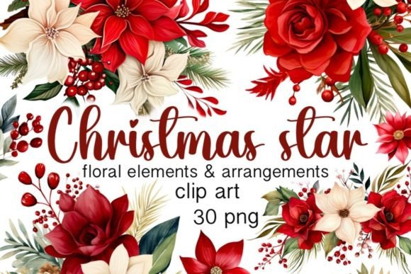 Christmas Floral Clipart Bundle Review for Illustrations