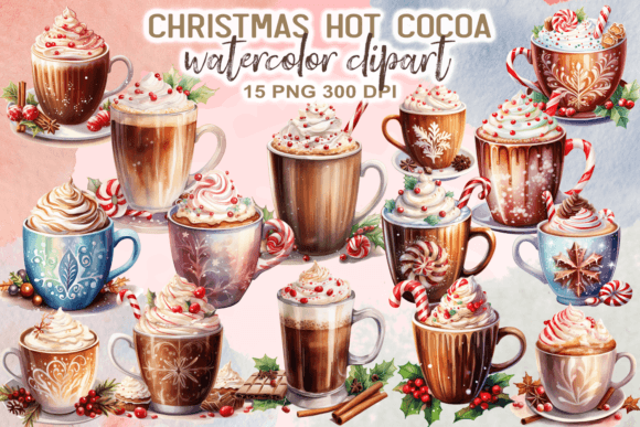 Christmas Hot Cocoa Watercolor Clipart: A Designer's Review of Freebies
