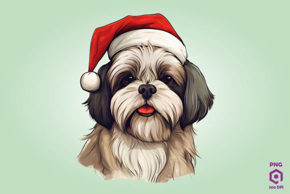 Christmas Shih Tzu Dog 1: A Review of Modern Illustrations for Publishers