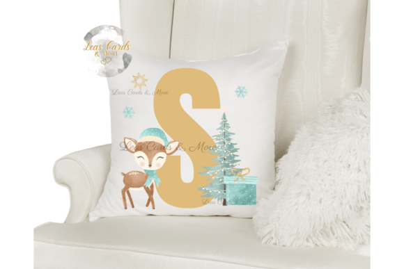 Cute Deer Christmas Alphabet Clipart for Modern Illustrations