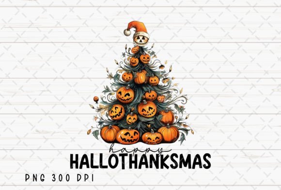 Hallothanksmas Halloween Christmas PNG & Illustrations