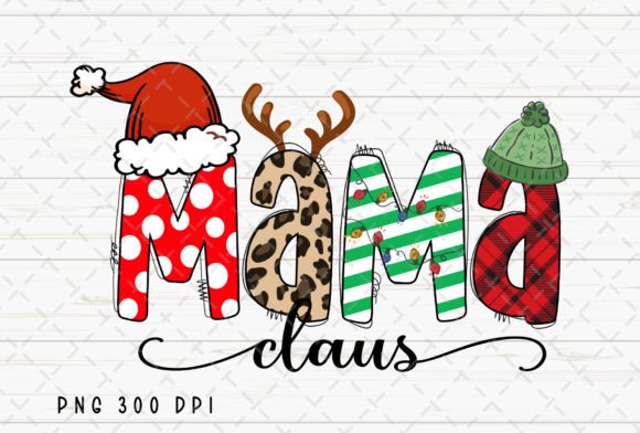 Mama Claus Retro Christmas Mom PNG: Premium Illustrations for Holiday Branding