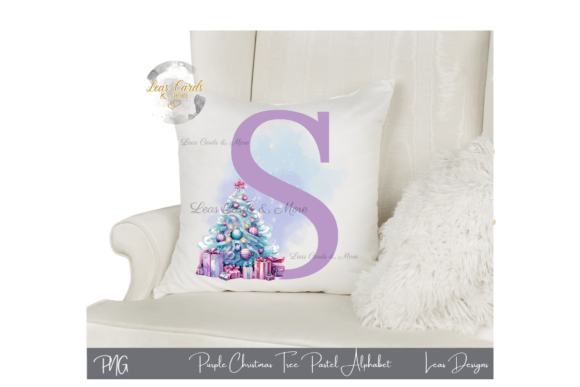 Pastel Purple Christmas Tree Alphabet for Brand Illustrations