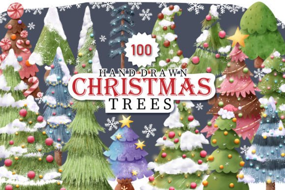 Review: 100 Beautiful Christmas Trees Clip-arts for Illustrations