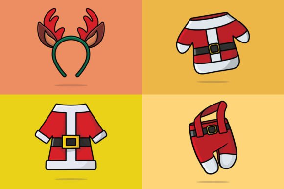 Set of Christmas Celebration Element: Festive Illustrations for Local Brands