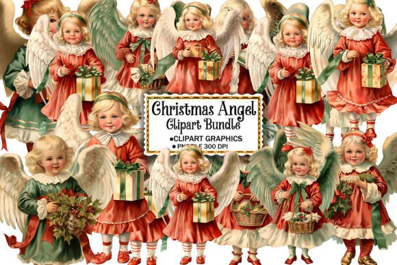 Vintage Christmas Angel Clipart Bundle Review