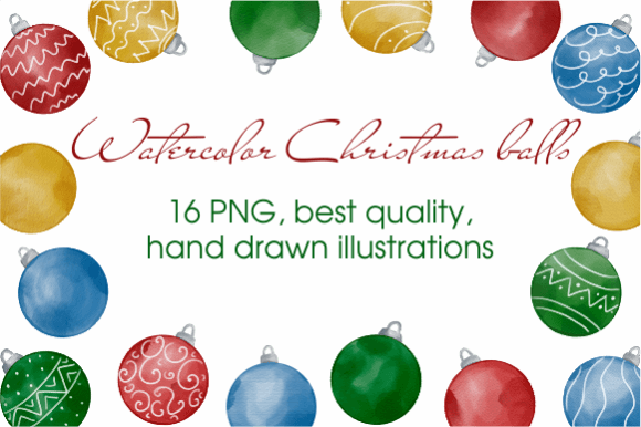 Watercolor Christmas Balls: Festive Illustrations for Brand Storytelling